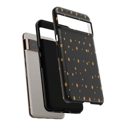 Black & Gold Dot Tough Phone Case — Protective Sparkle Pattern