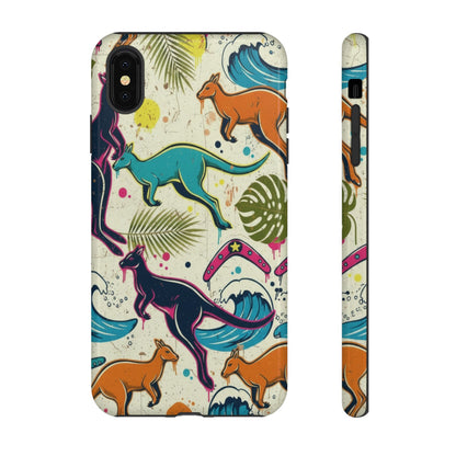 Tough Cases — Colorful Surfing Kangaroo Phone Case