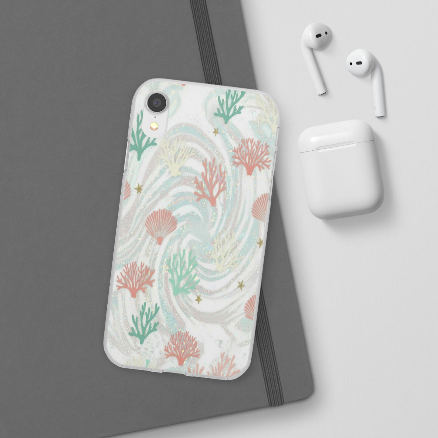 Pastel Seashell Phone Case — Coral Reef Wave iPhone Cover