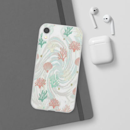 Pastel Seashell Phone Case — Coral Reef Wave iPhone Cover