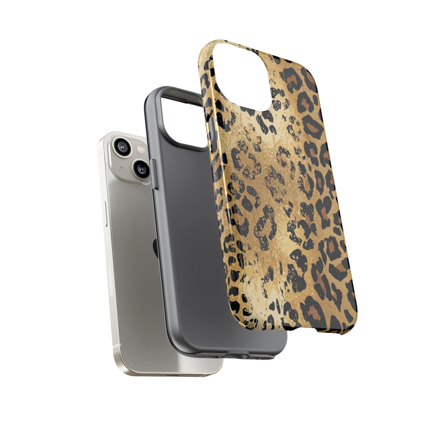 Leopard Print Tough Phone Case — Durable Protective iPhone Cover