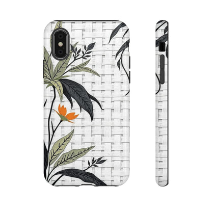 Floral Woven Tough Phone Case — Protective Botanical iPhone Cover