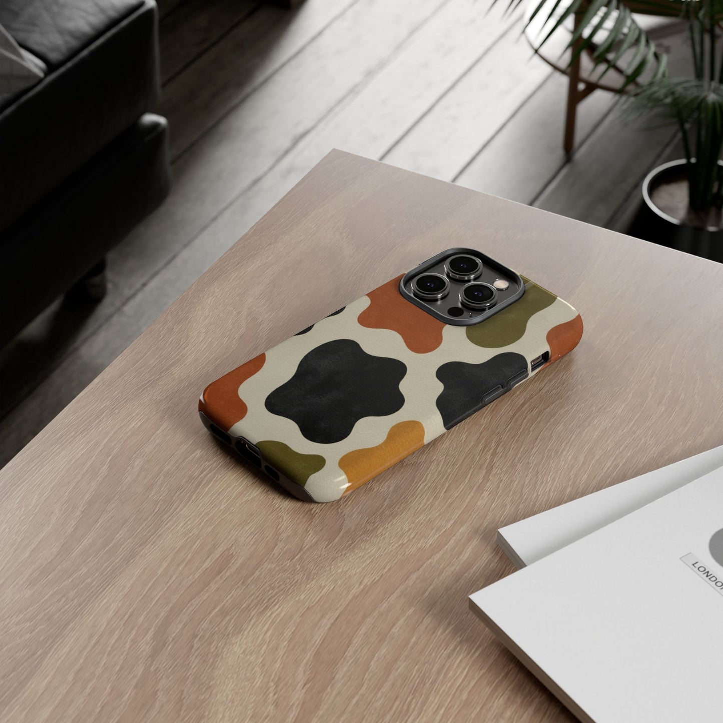 Retro Abstract Camouflage Phone Case — Earth Tone Tough Case