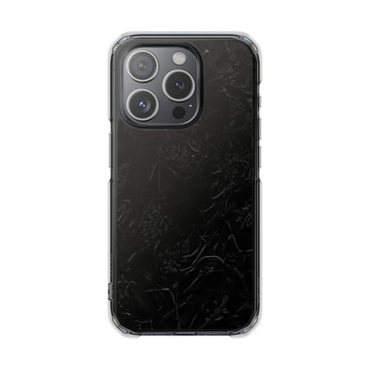 Magnetic Impact Phone Case — Black Floral Design
