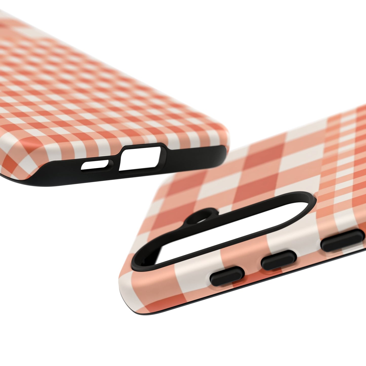 Buffalo Check Tough Phone Case — Orange Gingham Protective Cover