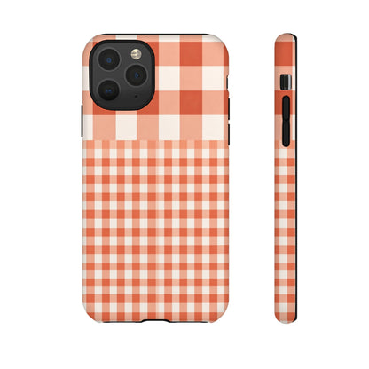 Buffalo Check Tough Phone Case — Orange Gingham Protective Cover