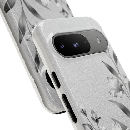 Floral Monochrome Phone Case — Elegant Black & White Lily Design