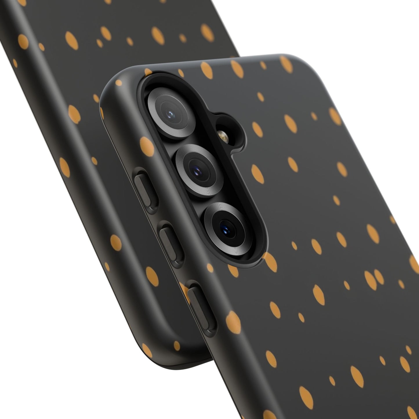 Black & Gold Dot Tough Phone Case — Protective Sparkle Pattern