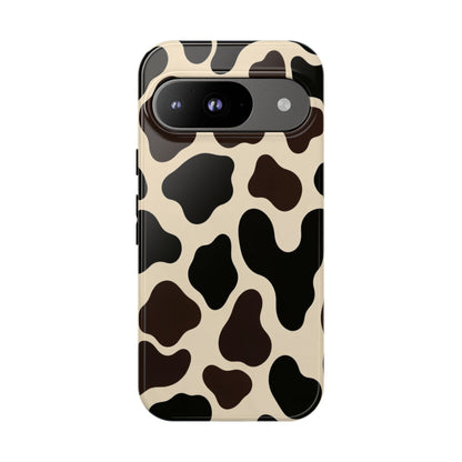Cow Print Phone Case — Black & Cream Protective  Case