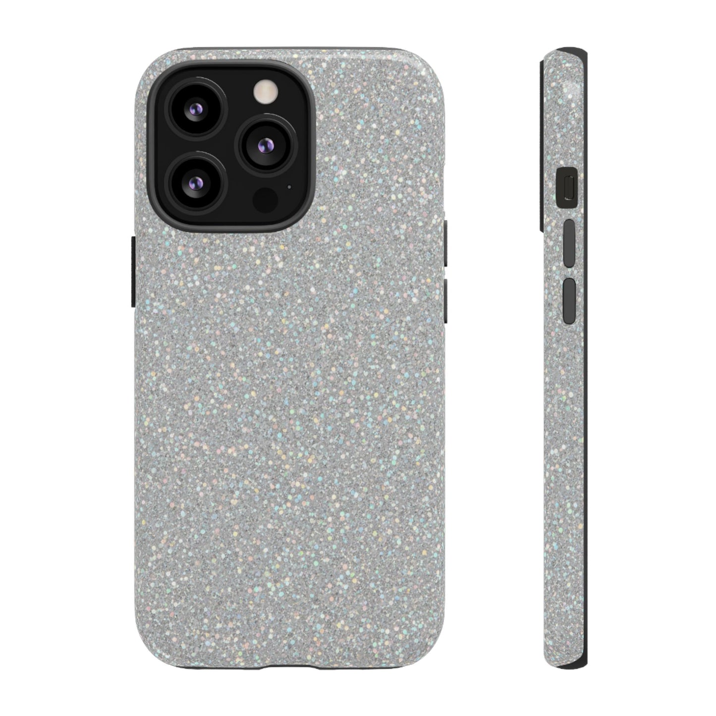 Glitter Silver Tough Phone Case — Sparkling Protective Phone Case
