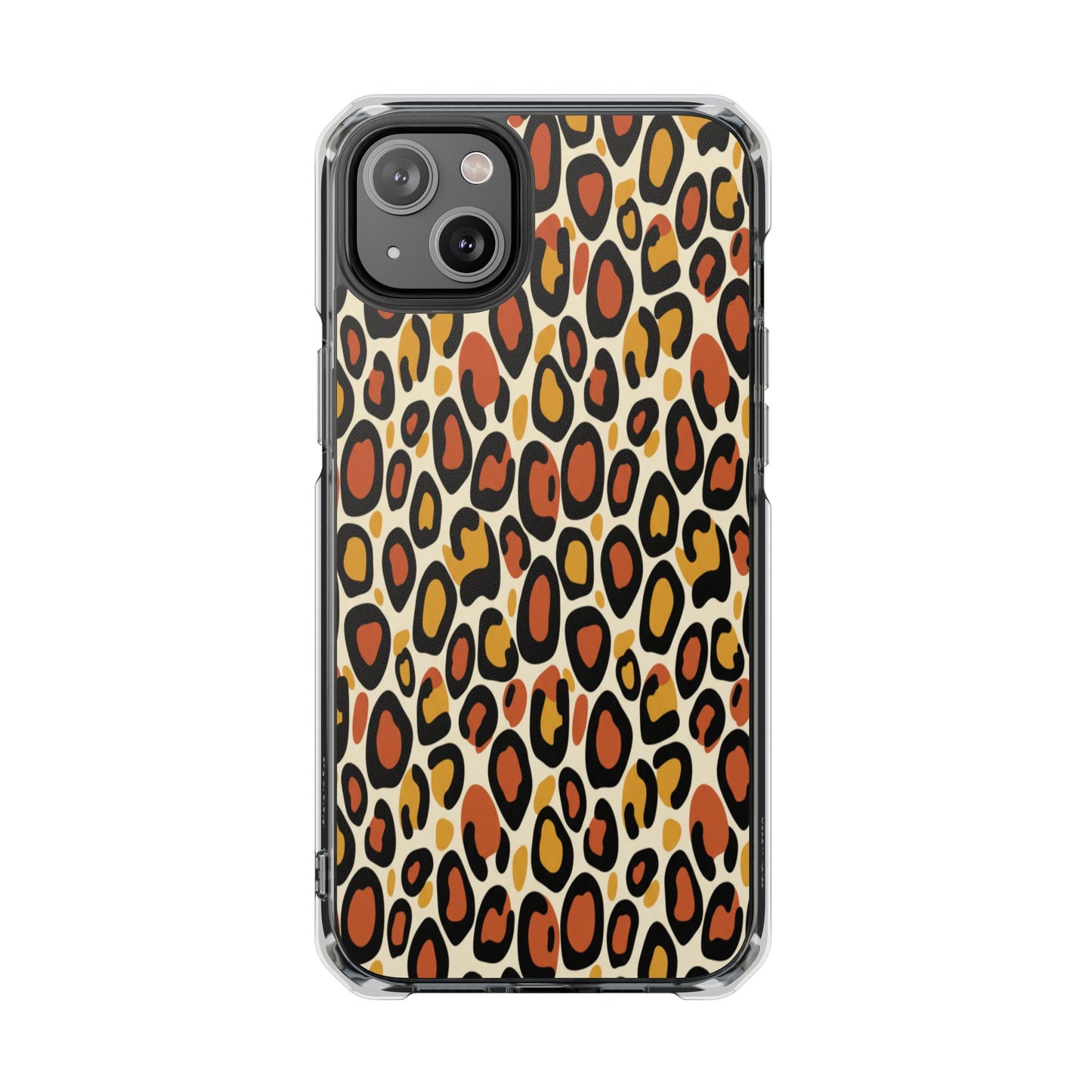 Leopard Print Magnetic Clear Impact Phone Case