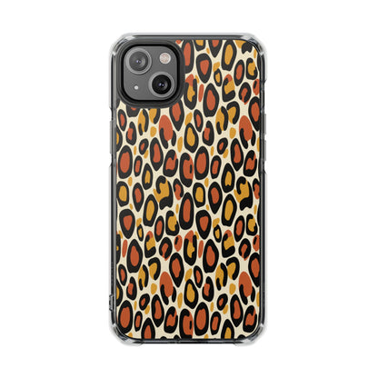Leopard Print Magnetic Clear Impact Phone Case