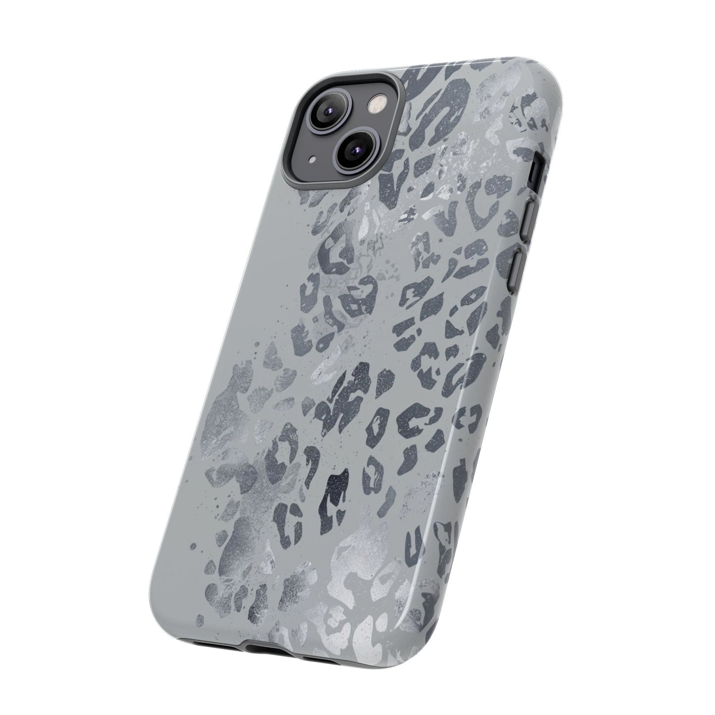 Gray Leopard Print Tough Phone Case