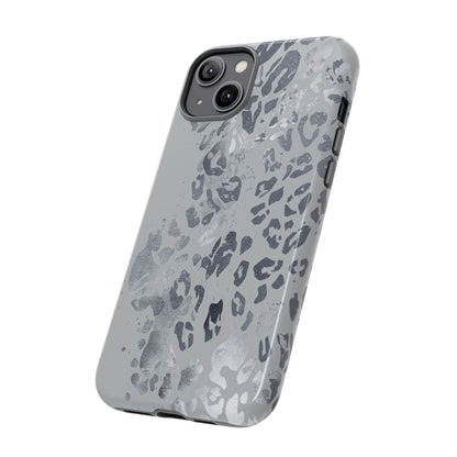 Gray Leopard Print Tough Phone Case