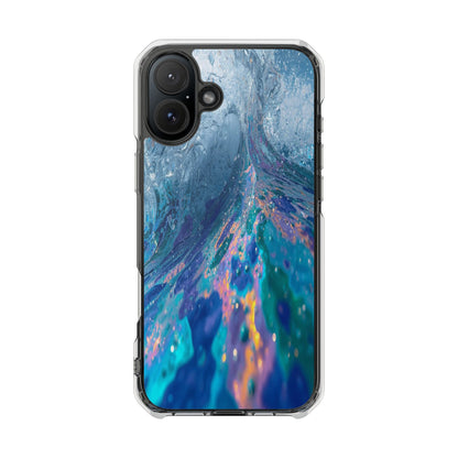 Clear Magnetic Impact Phone Case — Blue Ocean Abstract Design