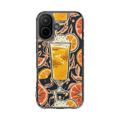 Clear Magnetic Phone Case — Citrus Beer Glass Design