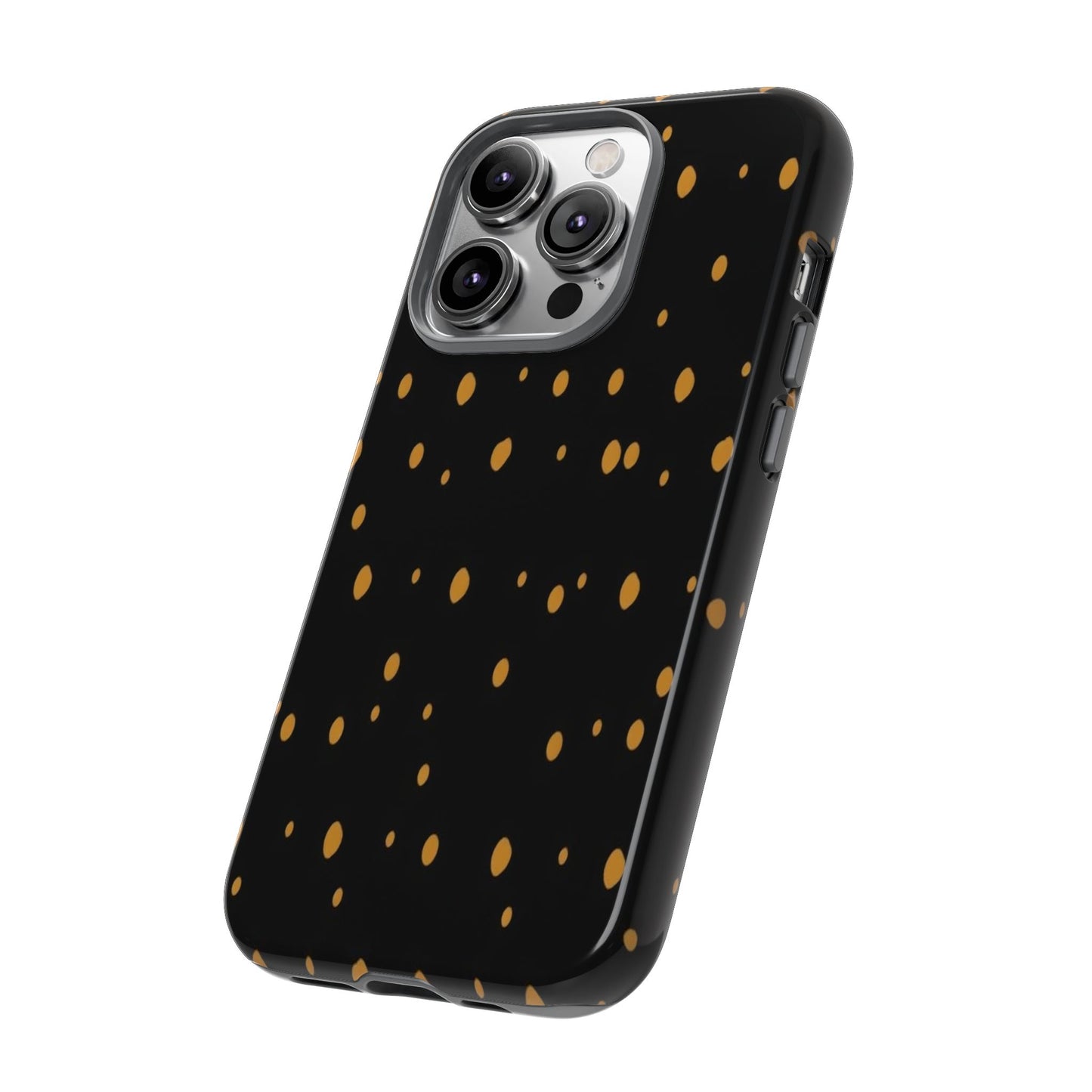Black & Gold Dot Tough Phone Case — Protective Sparkle Pattern
