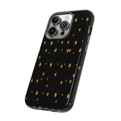 Black & Gold Dot Tough Phone Case — Protective Sparkle Pattern
