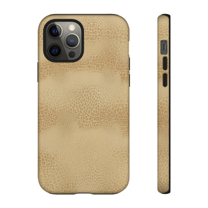 Tan Distressed Leather Texture Phone Case — Rugged Protective iPhone Cover