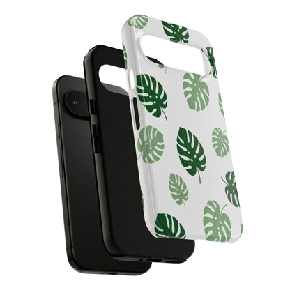 Monstera Leaf Phone Case — Tropical Green Pattern Tough Case