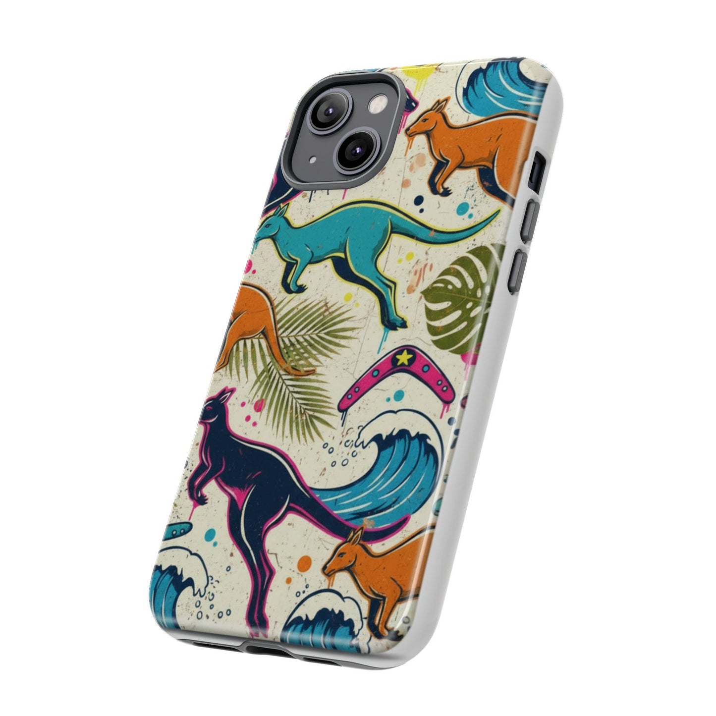 Tough Cases — Colorful Surfing Kangaroo Phone Case
