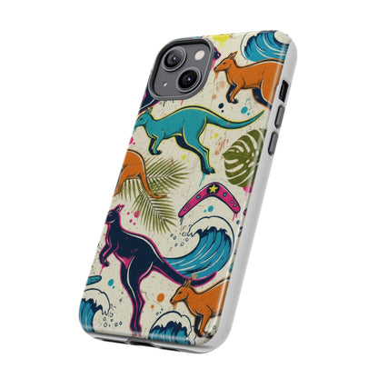 Tough Cases — Colorful Surfing Kangaroo Phone Case