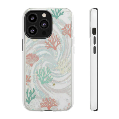 Seafoam Coral Tough Phone Case - Pastel Ocean Wave Design