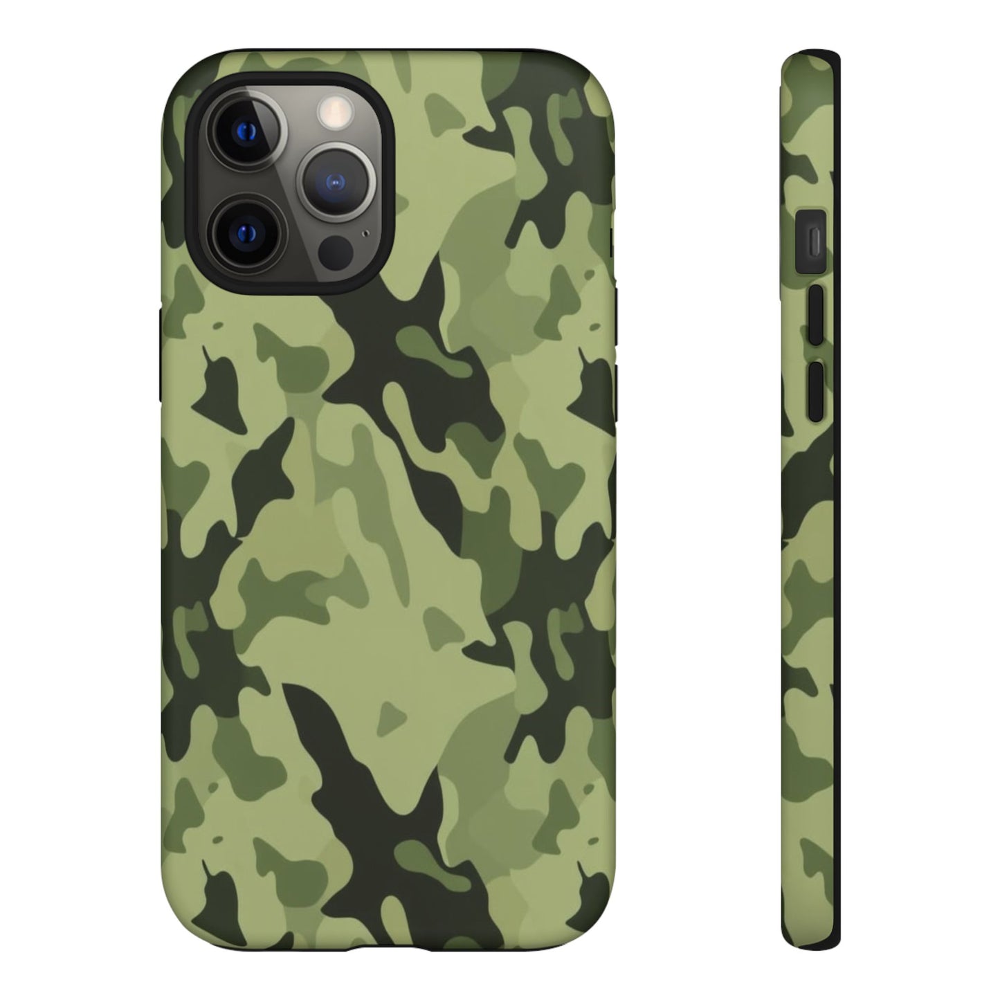Camo Tough Phone Case — Military Green Protective iPhone Cover