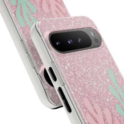 Pink Glitter Seaweed Tough Case - Sparkle Protective Phone Cover