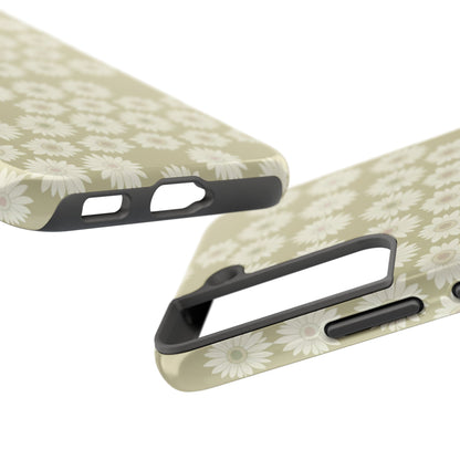 Daisy Pattern Tough Phone Case — Protective Floral iPhone Cover