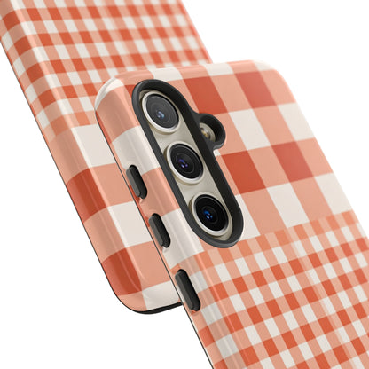 Buffalo Check Tough Phone Case — Orange Gingham Protective Cover