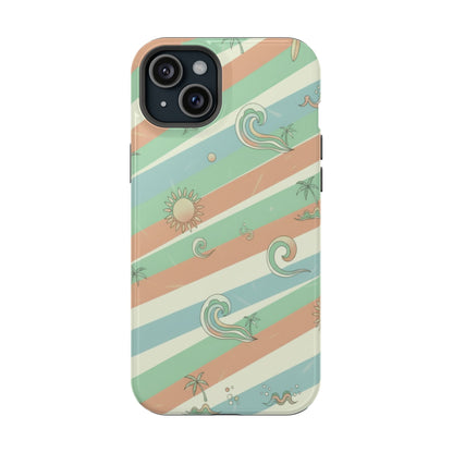 Magnetic Impact-Resistant Phone Case — Retro Surf Stripes