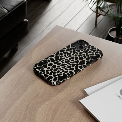 Black and White Cowhide Phone Case — Protective Tough Case