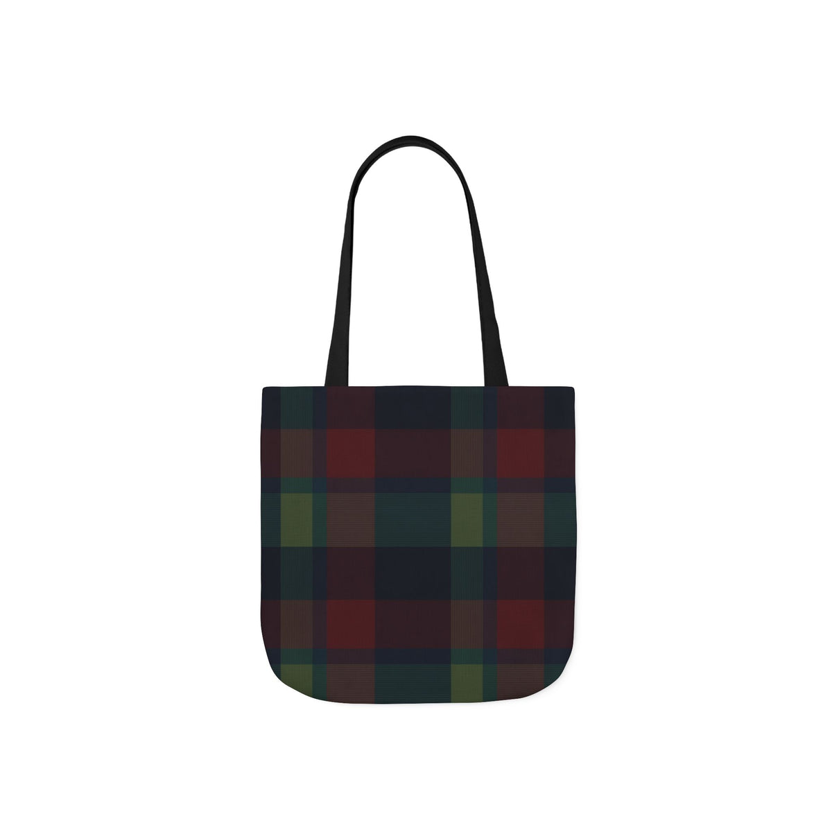 Plaid Canvas Tote Bag — Dark Autumn Tartan Market Tote
