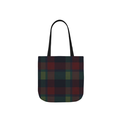 Plaid Canvas Tote Bag — Dark Autumn Tartan Market Tote