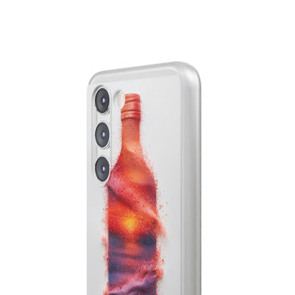 Galaxy Bottle Phone Case — Abstract Cosmic Beverage Design Flexible Case