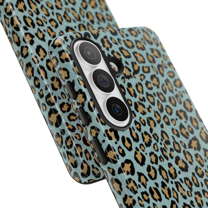 Leopard Print Tough Phone Case - Blue Cheetah Protective Cover