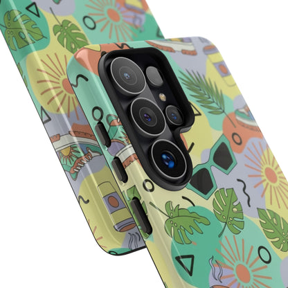 Tropical Summer Phone Case — Retro Sunglasses, Sneakers & Palm Pattern
