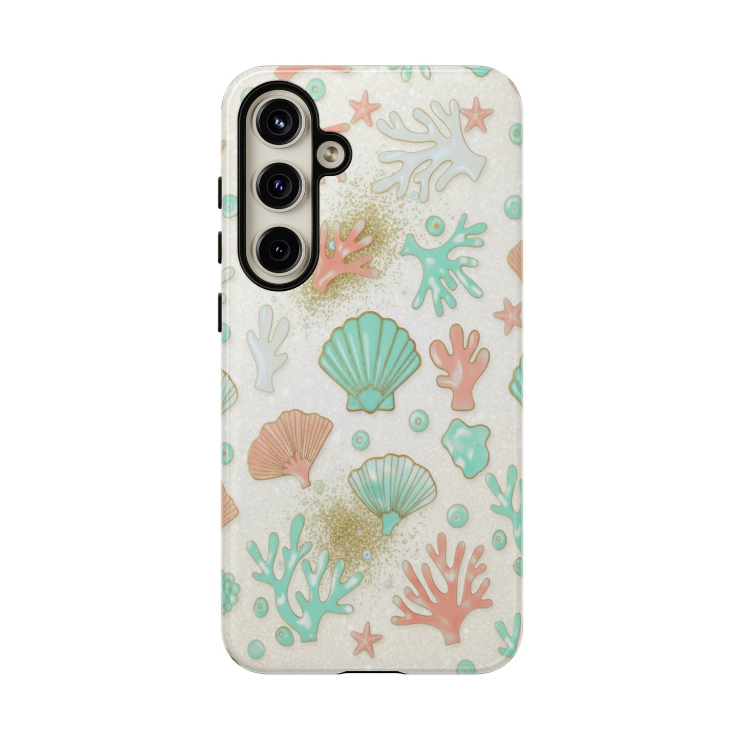 Seashell Coral Phone Case — Pastel Beach Shells Protective Tough Case