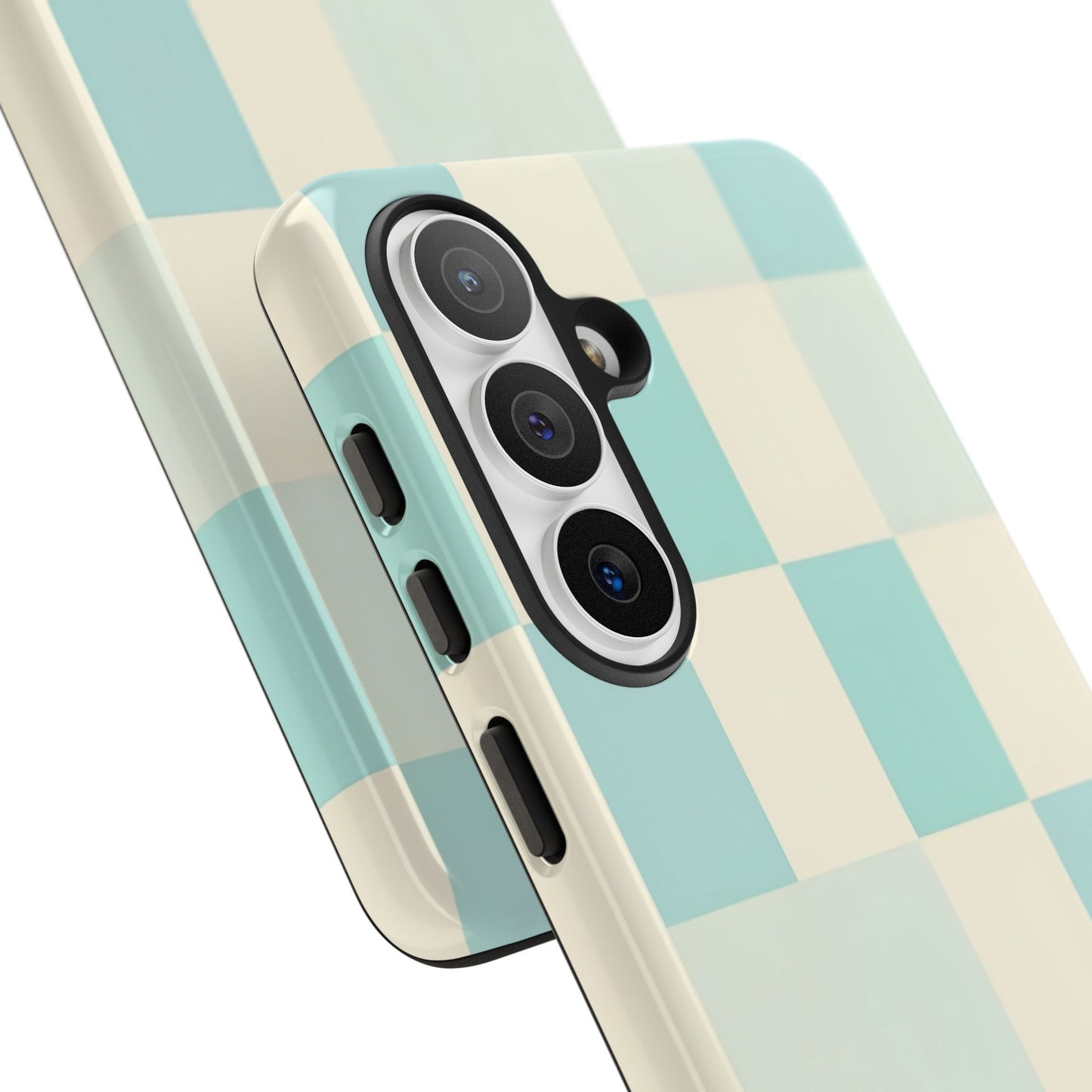Pastel Checkerboard Tough Case – Mint & Cream Protective Phone Cover