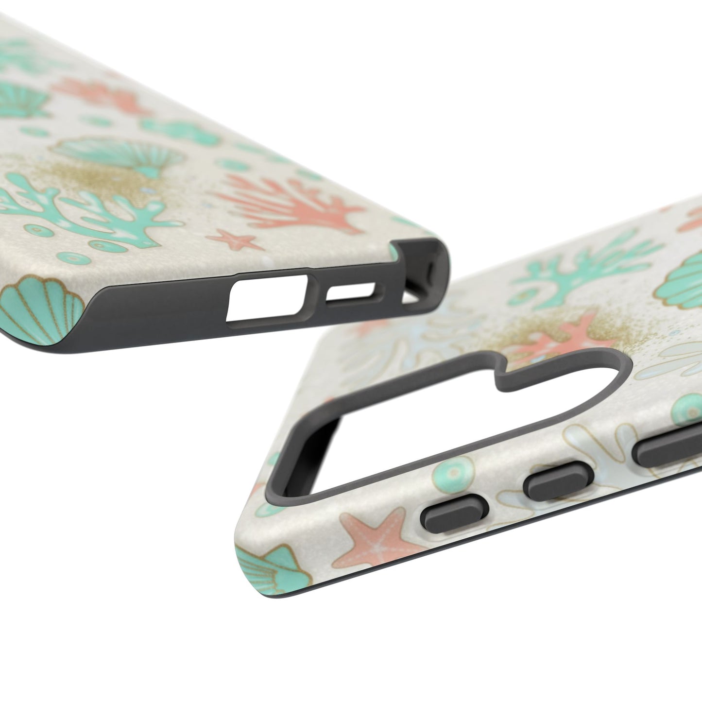 Seashell Coral Phone Case — Pastel Beach Shells Protective Tough Case