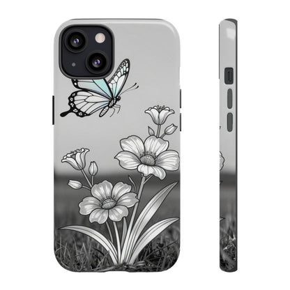 Butterfly & Wildflower Tough Phone Case — Durable Floral Phone Cover