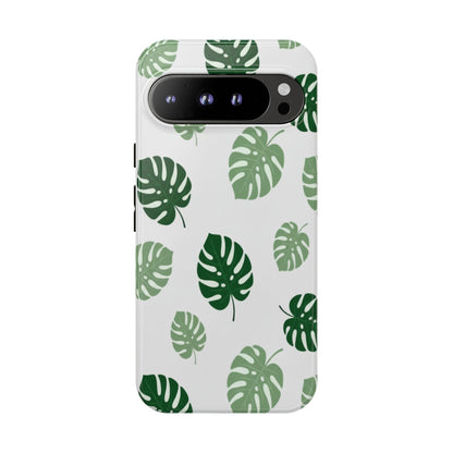 Monstera Leaf Phone Case — Tropical Green Pattern Tough Case