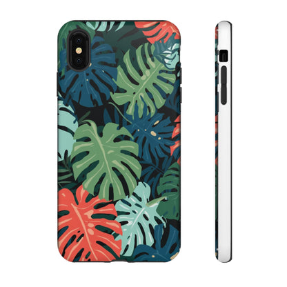 Tropical Monstera Phone Case — Colorful Leaf Protective Tough Case