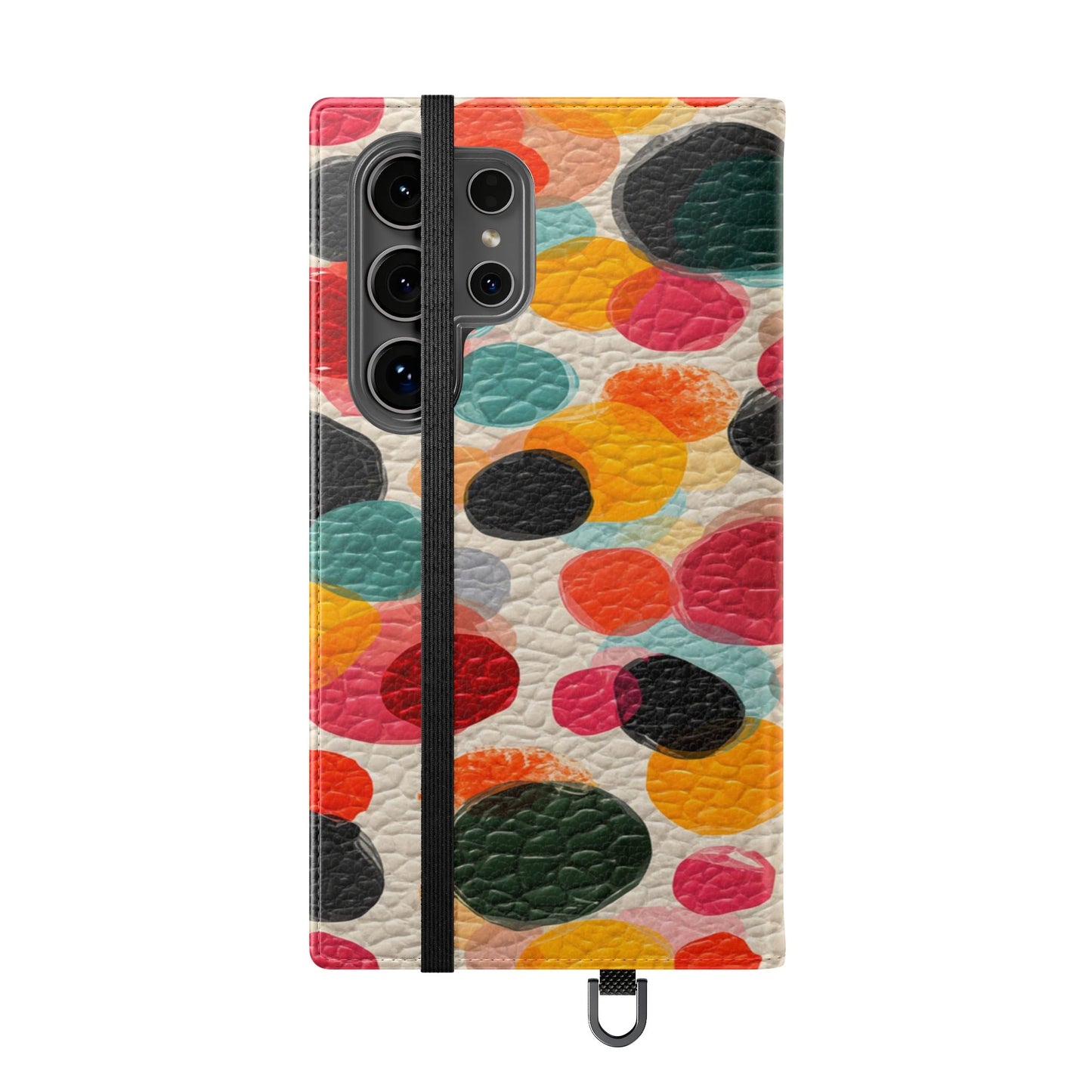 Colorful Confetti Dot Flip Phone Case — Retro Polka Wallet Cover