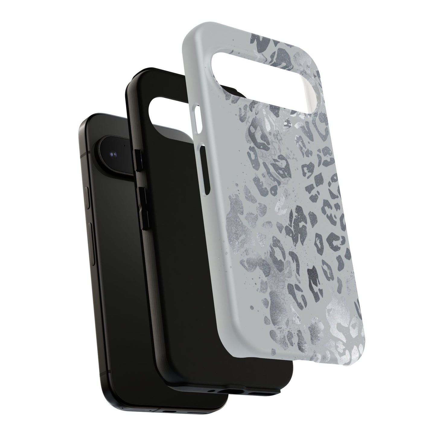 Gray Leopard Print Tough Phone Case