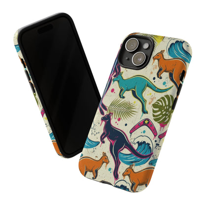 Tough Cases — Colorful Surfing Kangaroo Phone Case