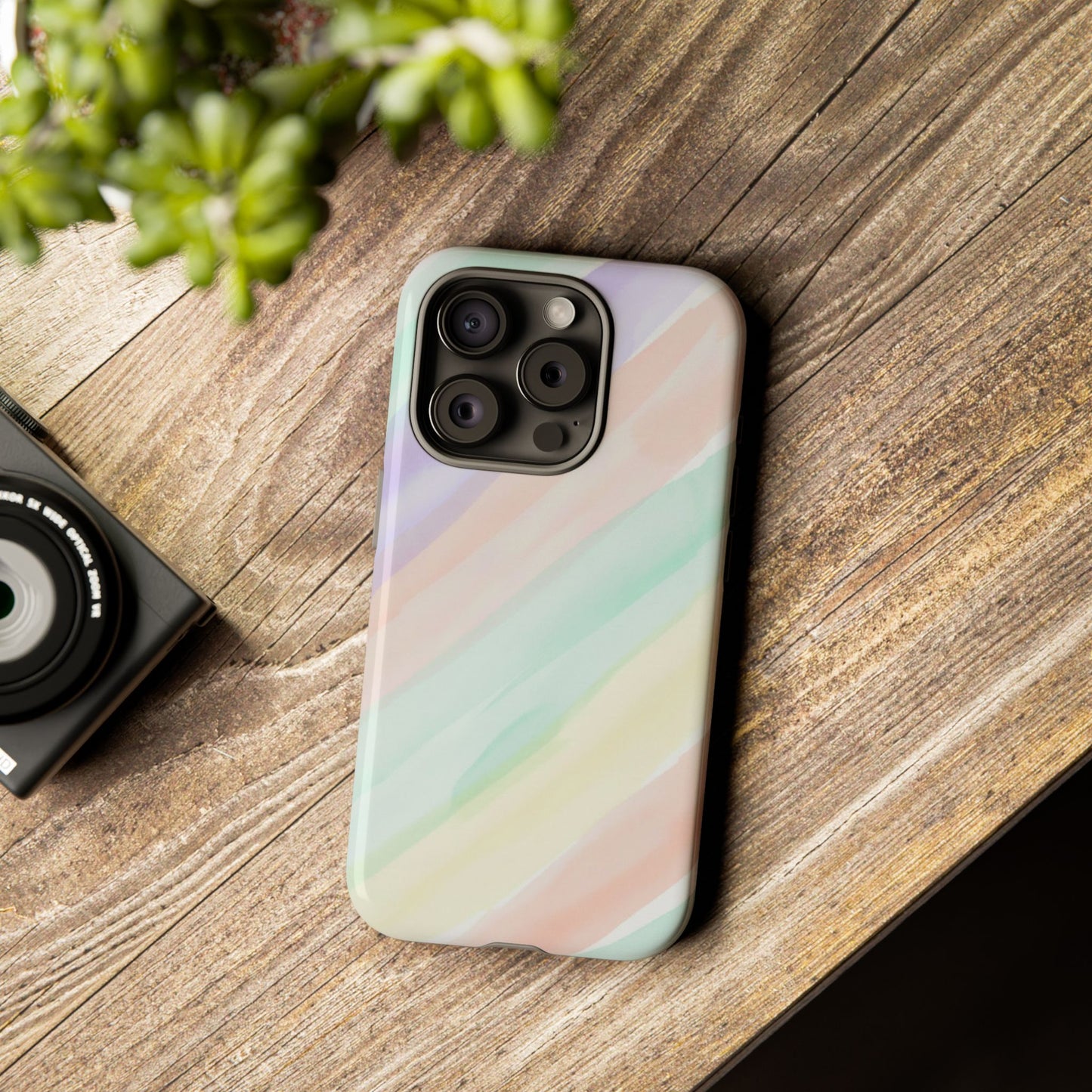 Pastel Watercolor Stripe Tough Phone Case