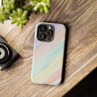 Pastel Watercolor Stripe Tough Phone Case