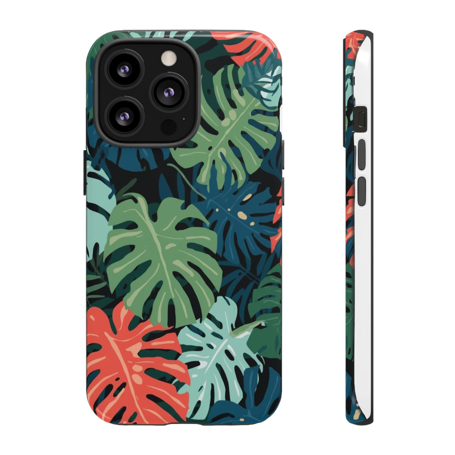 Tropical Monstera Phone Case — Colorful Leaf Protective Tough Case